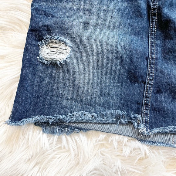 Rewash Vintage Reunion Distressed Denim Skirt Mini Jean Skirt Size 25/1 - Picture 4 of 7